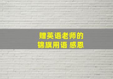 赠英语老师的锦旗用语 感恩